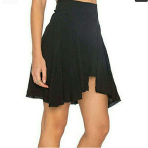 Free People‎  Black New York Frayed Asymmetric Hi L